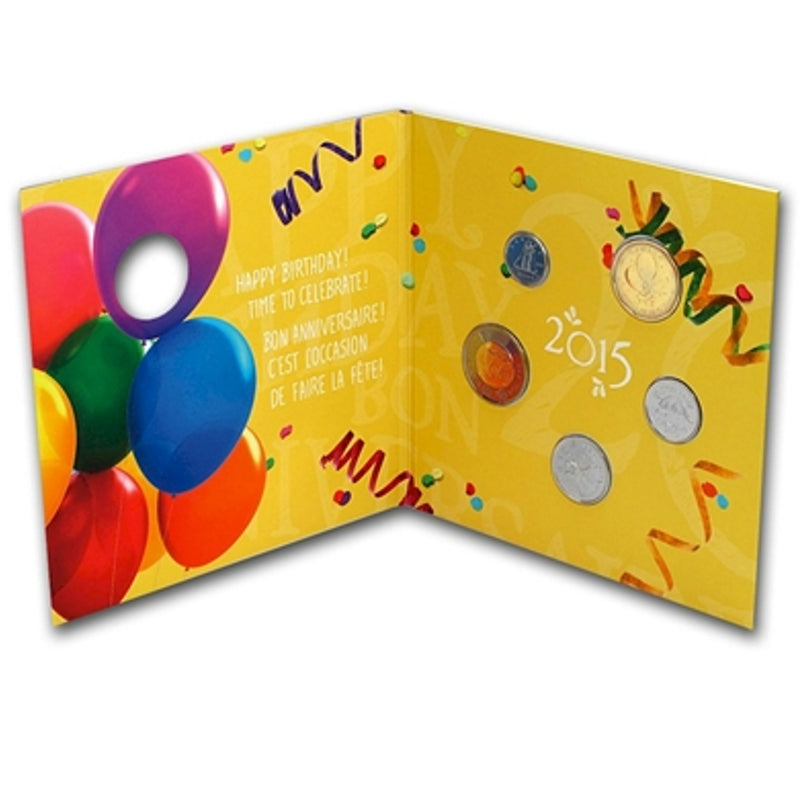 2015 Canada Happy Birthday Gift Set With Special Loon Dollar