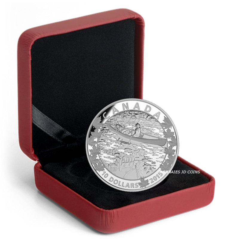 2015 Canada $10 Canoe Across Mirror,Mirror Fine Silver (No Tax)