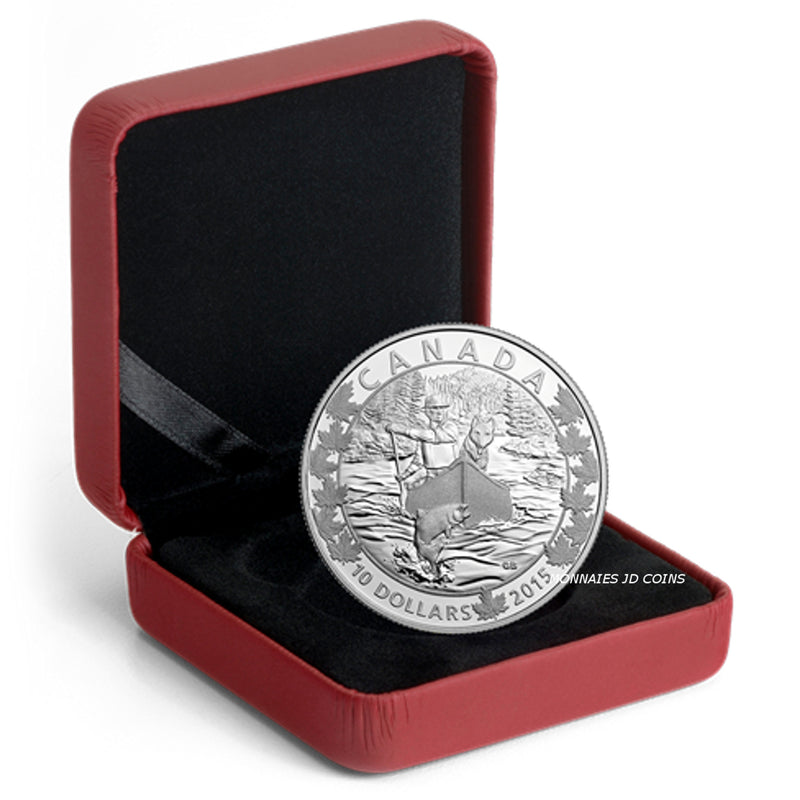 2015 Canada $10 Canoe Across Splendid Surroundings Fine Silver (No Tax)