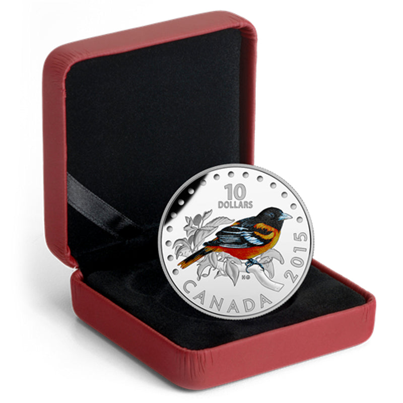 2015 Canada $10 Colorful Songbirds Of Canada The Baltimore Oriole Fine Silver (No Tax)