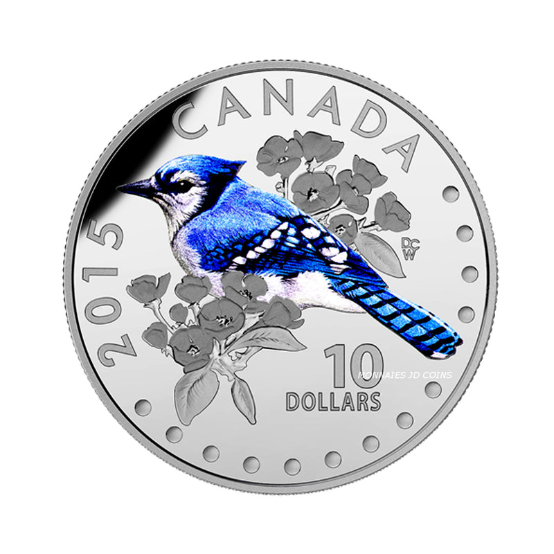 2015 Canada $10 Colorful Songbirds Of Canada The Blue Jay Fine Silver (No Tax)