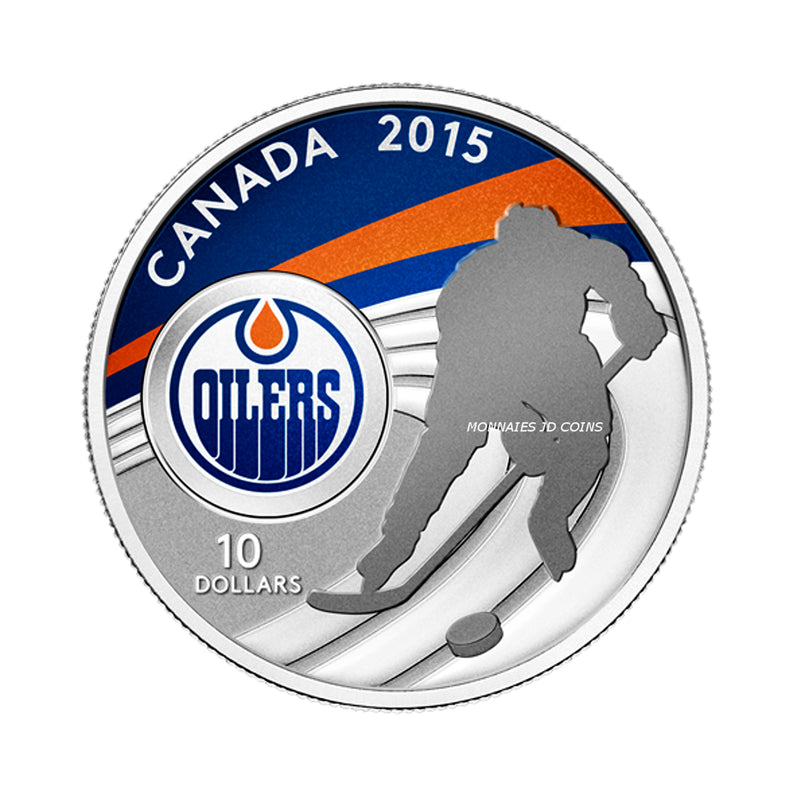 2015 Canada $10 Canadian NHL Edmonton Oilers Fine Silver (No Tax)