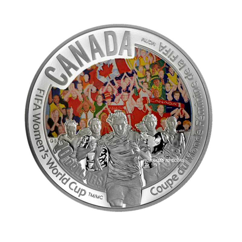 2015 Canada $10 Fifa Women's World Cup Go Canada Go Fine Silver (No Tax)