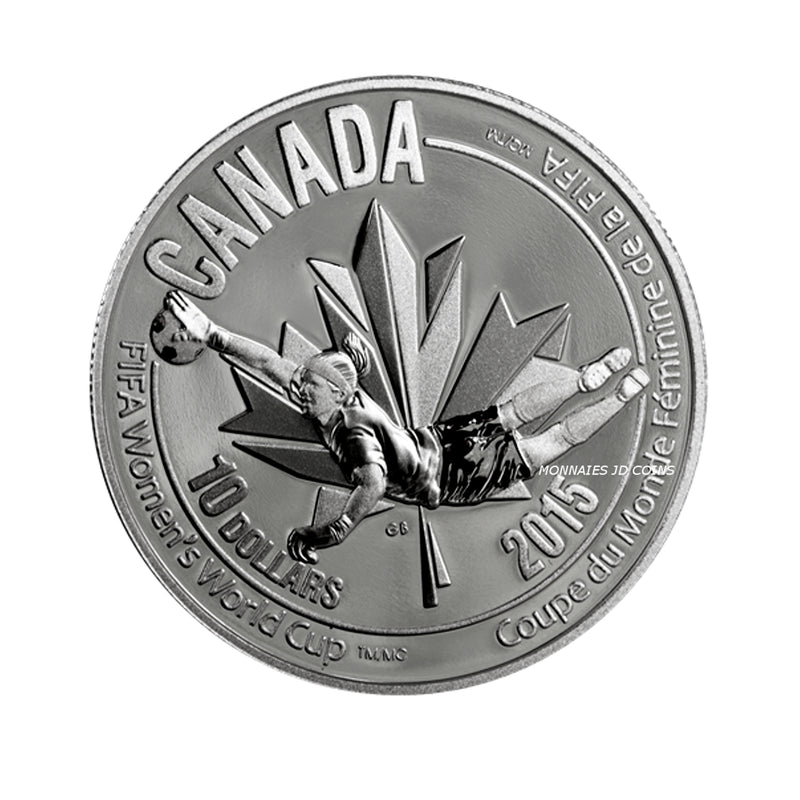 2015 Canada $10 Fifa Women's World Cup The Goalle Fine Silver (No Tax)