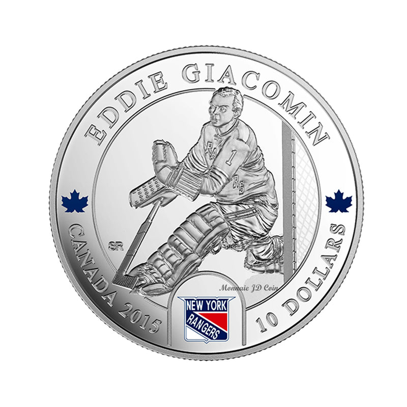 2015 Canada $10 Goalies Eddie Giacomin Fine Silver (No Tax)