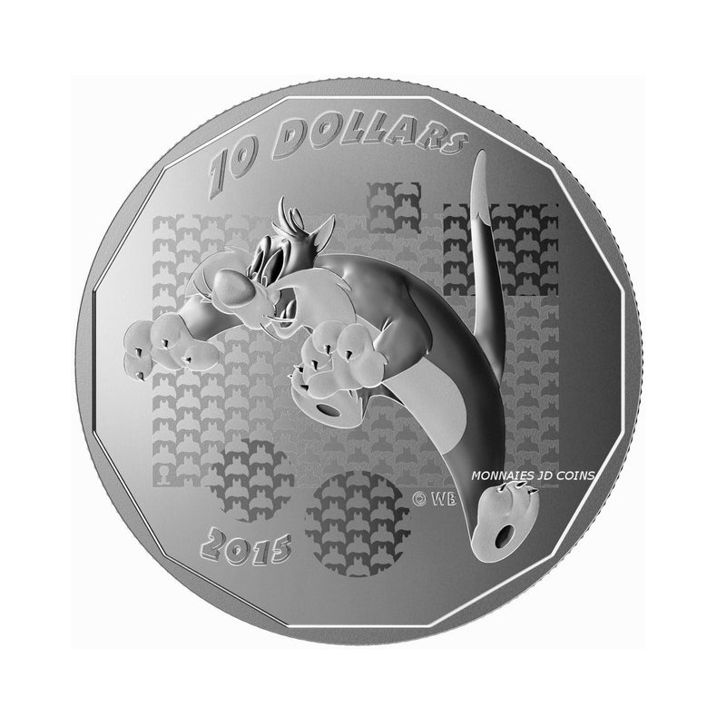 2015 Canada $10 Looney Tunes Buffering Succotash Fine Silver (No Tax)