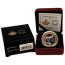 2015 Canada $20 Wolf Fine Silver Coin (Gold Toning)(No Tax)