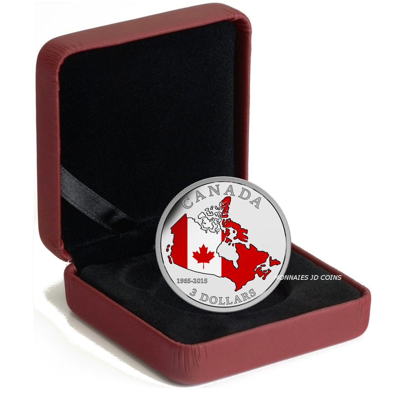 2015 $3 Canada 50th Anniversary of the Canadian Flag Fine Silver (No Tax)