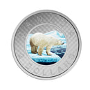 2016 Canada 5 oz. Pure Silver Coloured Coin - Big Coin Series  $2 Dollar Polar Bear