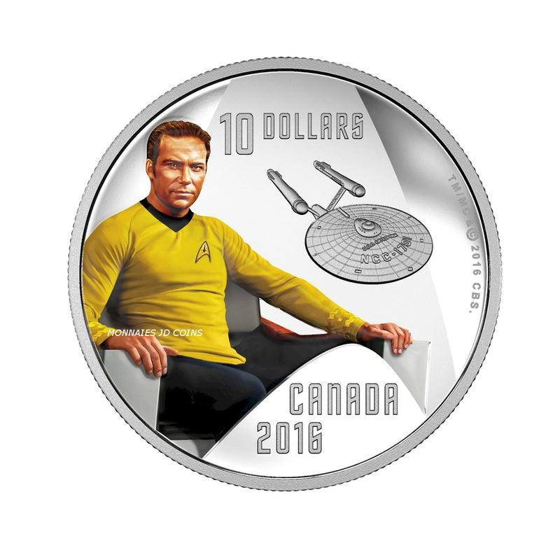 2016 Canada $10 Star Trek Capatain Kirk Fine Silver (No Tax)