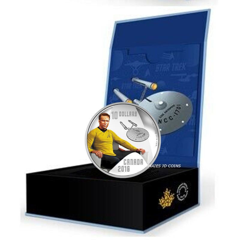 2016 Canada $10 Star Trek Capatain Kirk Fine Silver (No Tax)