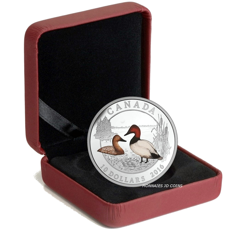 2016 Canada $10 Duck Of Canada Canvasback Fine Silver (No Tax)