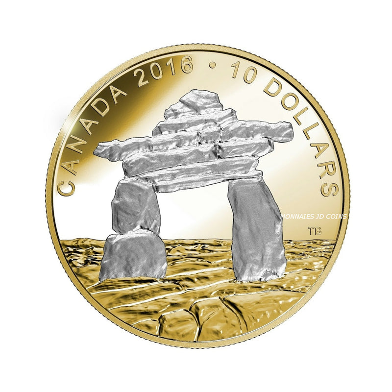 2016 Canada $10 Iconic Canada Inukshuk Fine Silver Coin (No Tax)