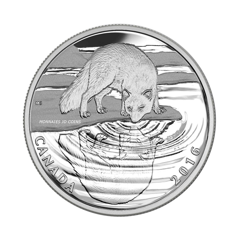 2016 Canada $10 Reflections of Wildlife Arctic Fox Fine Silver (No Tax)