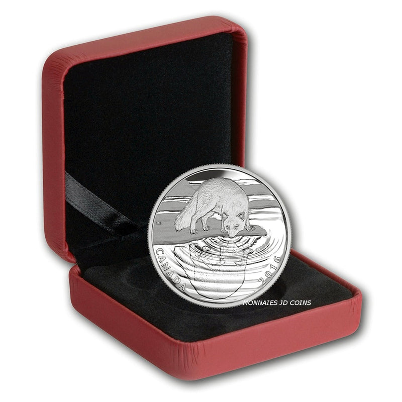 2016 Canada $10 Reflections of Wildlife Arctic Fox Fine Silver (No Tax)