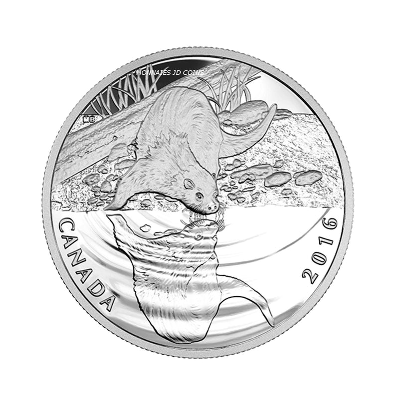 2016 Canada $10 Reflections of Wildlife Otter Fine Silver (No Tax)