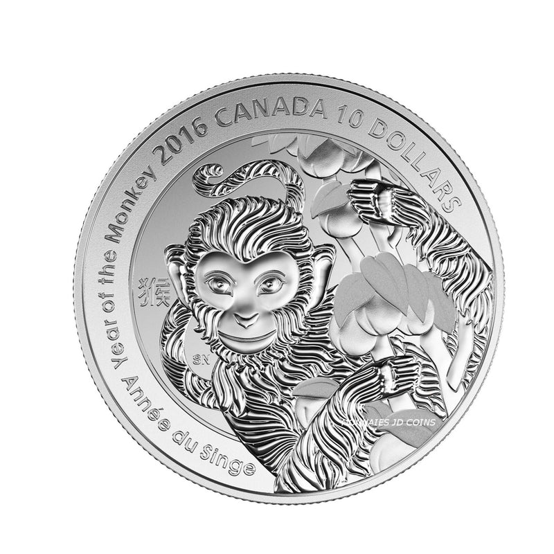 2016 Canada $10 Year of the Monkey 1/2oz. Fine Silver (No Tax)