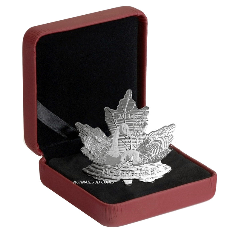 2016 Canada $10 Geese Maple Leaf Silhouette Fine Silver (No Tax)