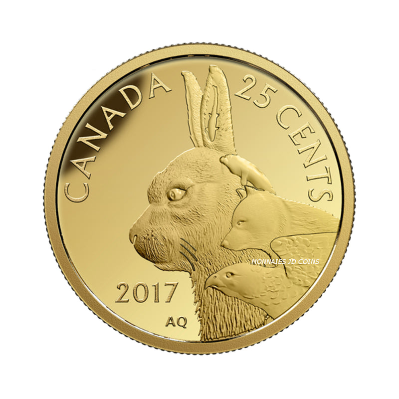 2017 Canada 25 Cent Predator vs. Prey Series Inuit Arctic Hare 0.5gr 9999 Pure Gold (No Tax)