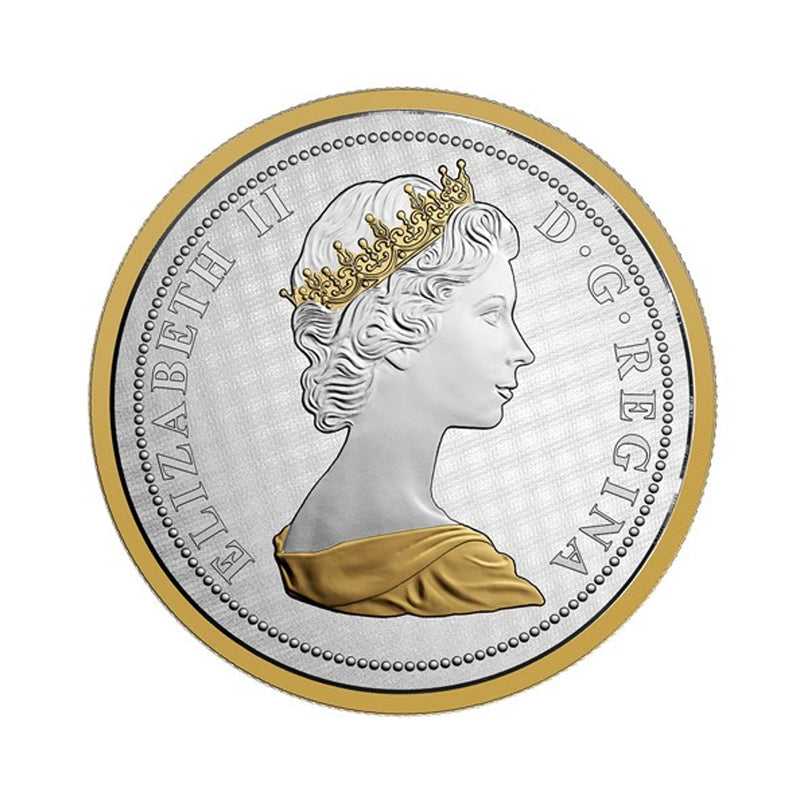 2017 Canada Big Coin 1 Cents Series RCM 5oz Fine Silver & Gold Plated Coin