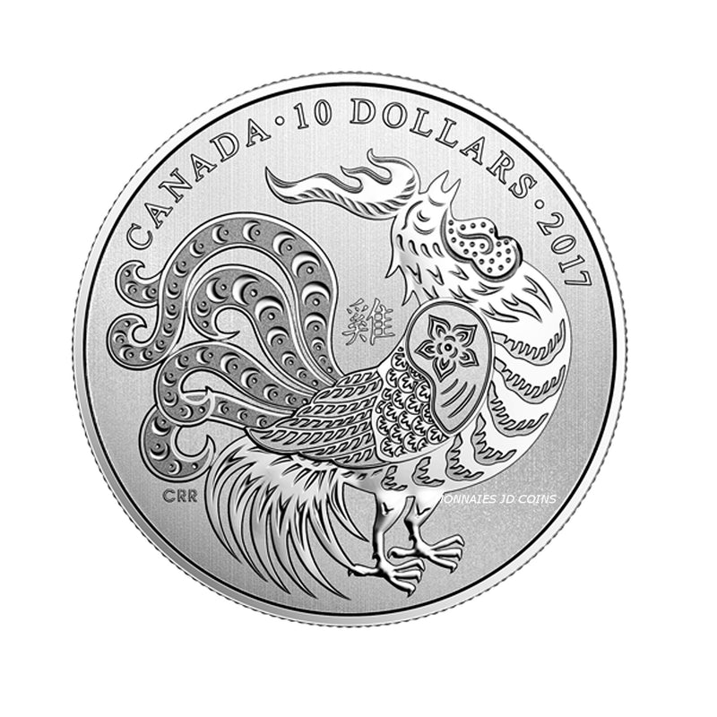 2017 Canada $10 Year of the Rooster 1/2oz. Fine Silver (No Tax)