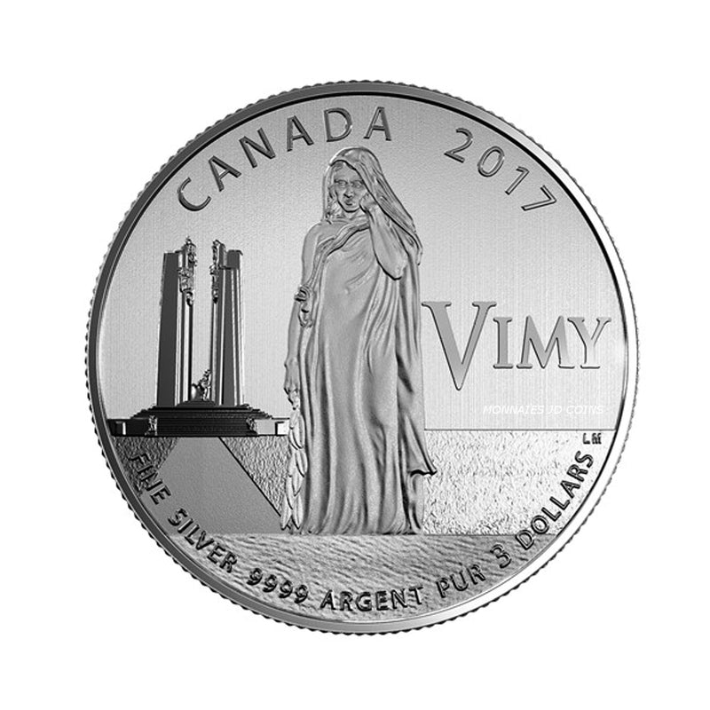 2017 Canada $3 100th Anniversary of the Battle of Vimy Ridge Fine Silver (No Tax)