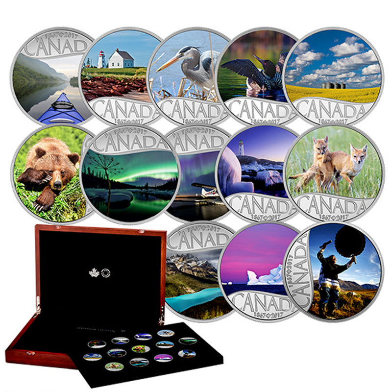 2017 $10 Celebrating Canada's 150th Fine Silver 13-coin Set with Deluxe Case (No Tax)