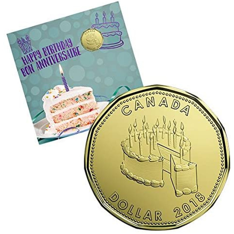 2018 Canada Happy Birthday Gift Set With Struck Gift Loon Dollar