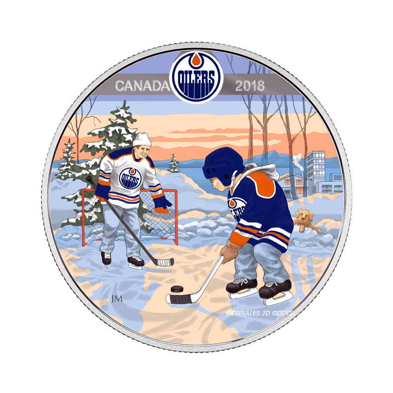 2018 Canada $10 Learning To Play Edmonton Oilers Fine Silver (No Tax)