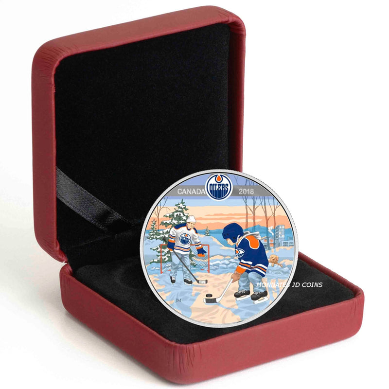 2018 Canada $10 Learning To Play Edmonton Oilers Fine Silver (No Tax)