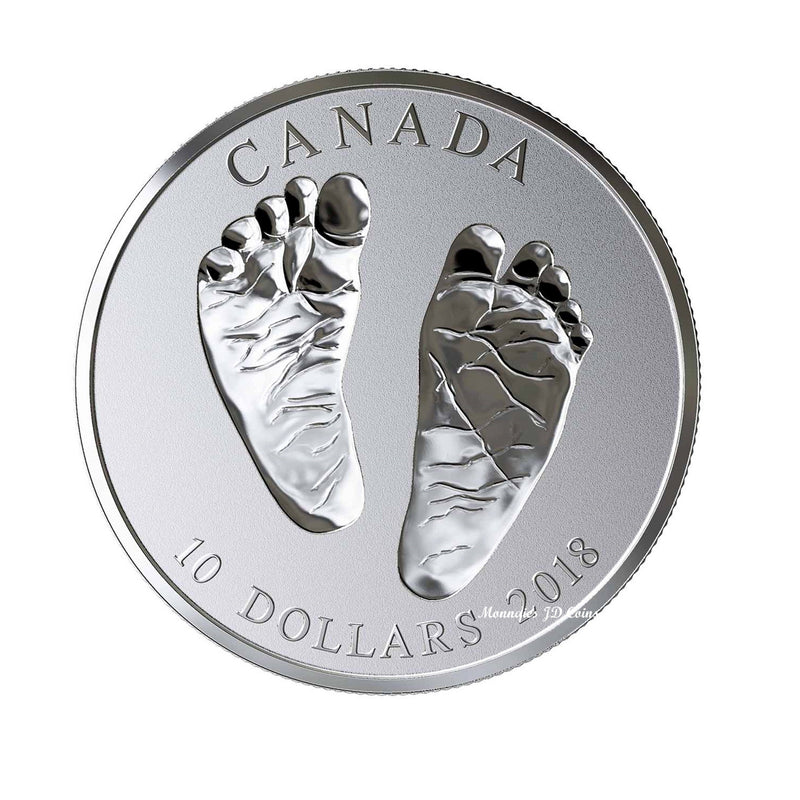 2018 Canada $10 Welcome to the World Baby Feet Fine Silver (No Tax)