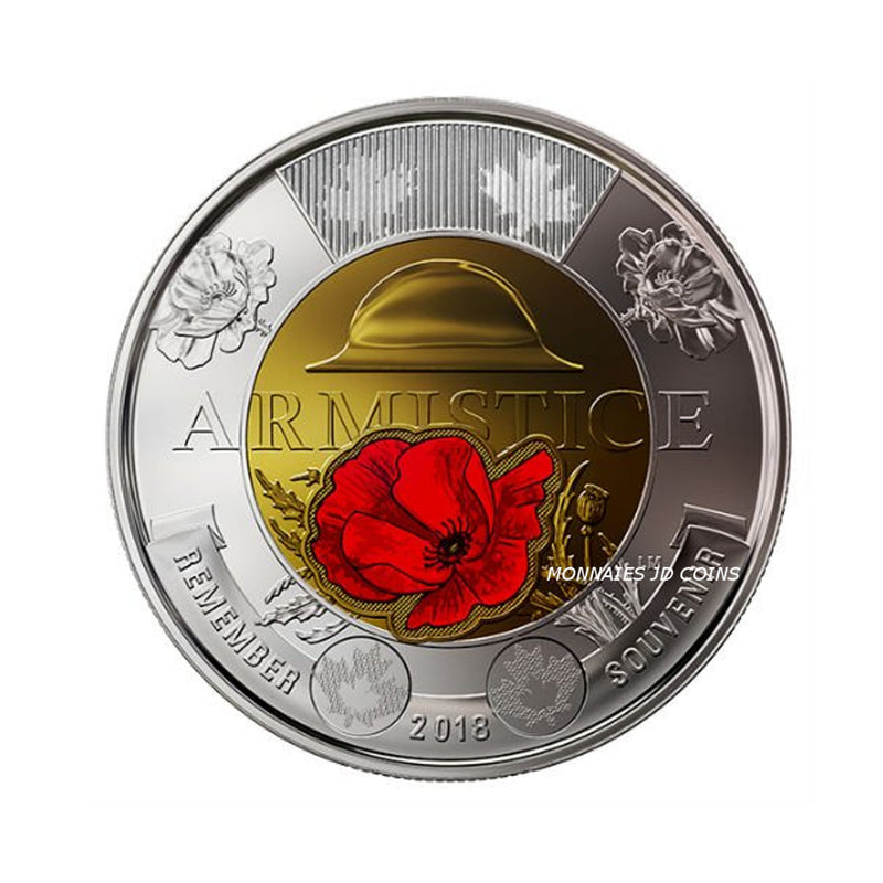 2018 Canada $2 Coloured Armistice Brilliant Uncirculated Coin MS-63