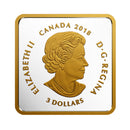 2018 Canada $3 Canadian Coasts True North  Gold Plated Fine Silver (No Tax)