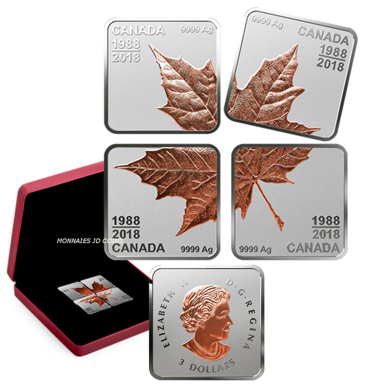 2018 Canada $3 Maple Leaf Quartet Thirty Years Rose Gold Plated Fine Silver (No Tax)