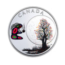 2018 Canada $3 Teachings From Grandmother Moon Series Falling Leaves Moon Fine Silver (No Tax)