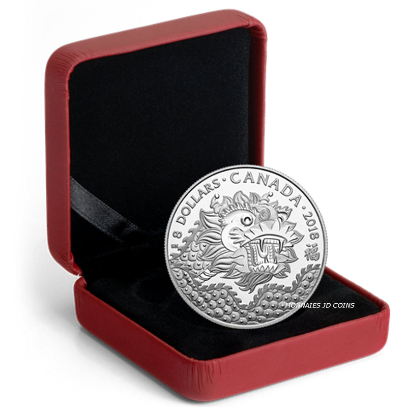 2018 Canada $8 Pure Silver Coin - Dragon Luck (No Tax)