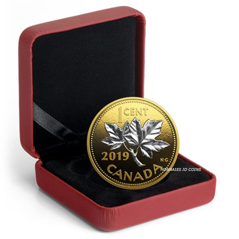 2019 Canada Big Coin 1 Cents Series RCM 5oz Fine Silver Reverse Gold Plated (No Tax)