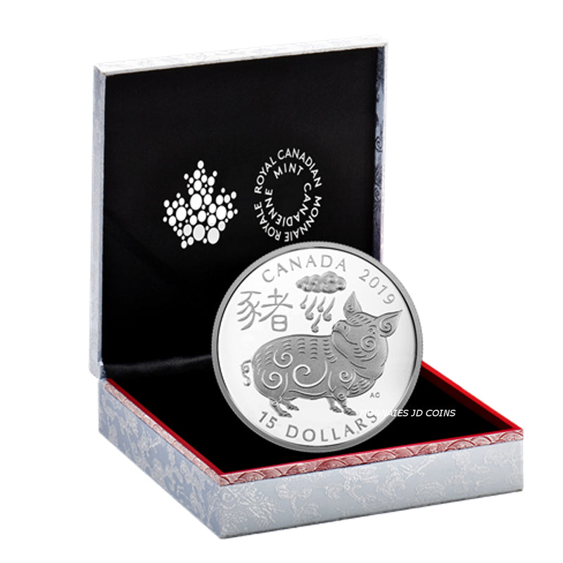 2019 Canada $10 Year of the Pig 1/2oz. Fine Silver (No Tax)