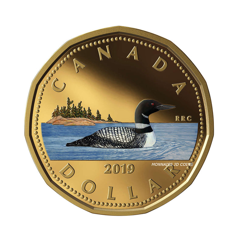 2019 Canada Loon Coloured Fine Silver Proof Gold Plated Coin