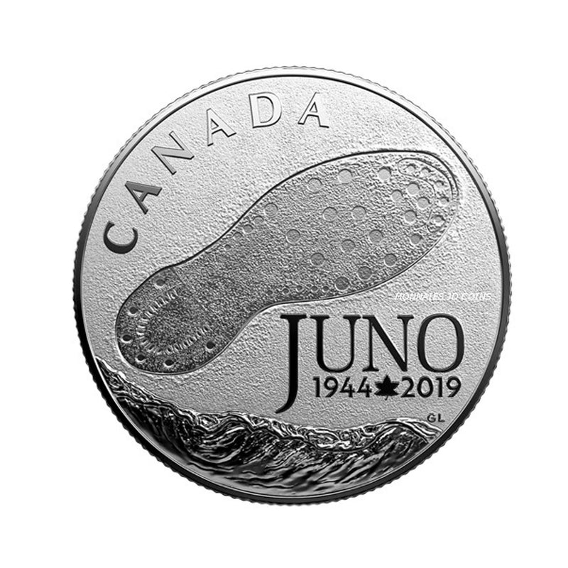 2019 Canada $3 75th anniversary of normandy Campaign D-Day At Juno Beach Fine Silver (No Tax)