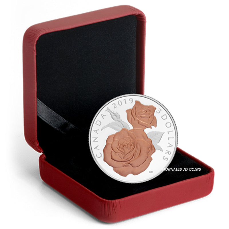 2019 Canada $3 Queen Elizabeth Rose Blossoms fine Silver (No Tax)