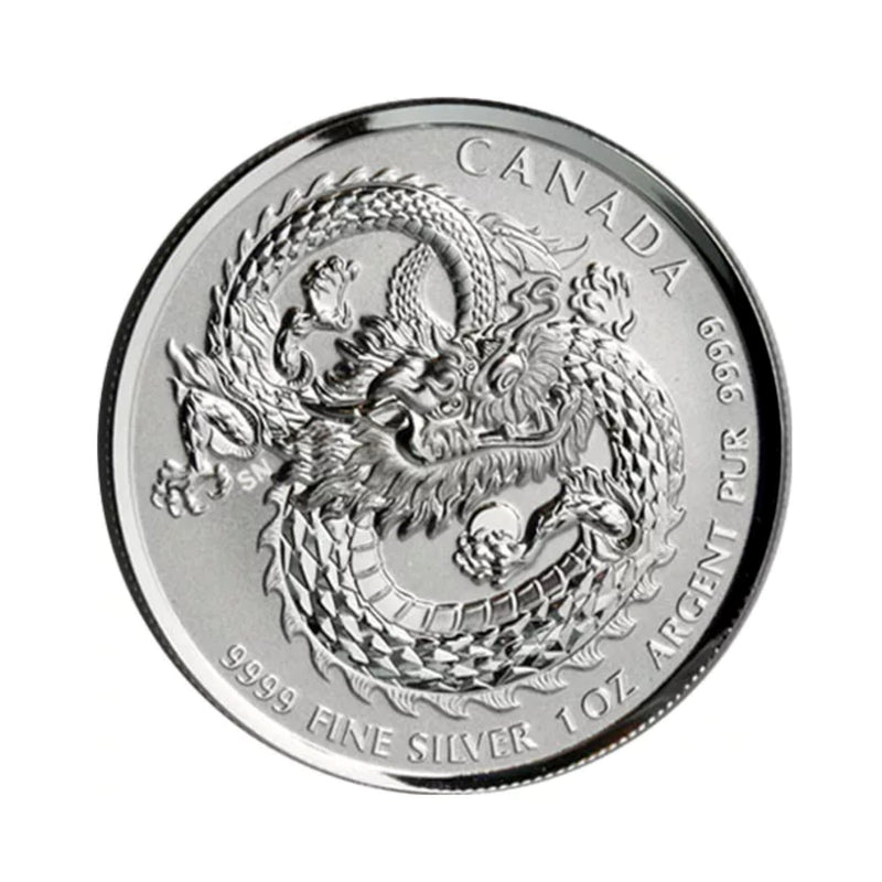 2019 Canada $5 Lucky Dragon High Relief 1 oz. 99.99% Pure Silver Coin (Bullion)