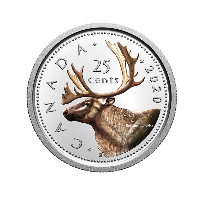 2020 Canada Couloured 25 Cents Proof 99.99% Fine Silver Coin