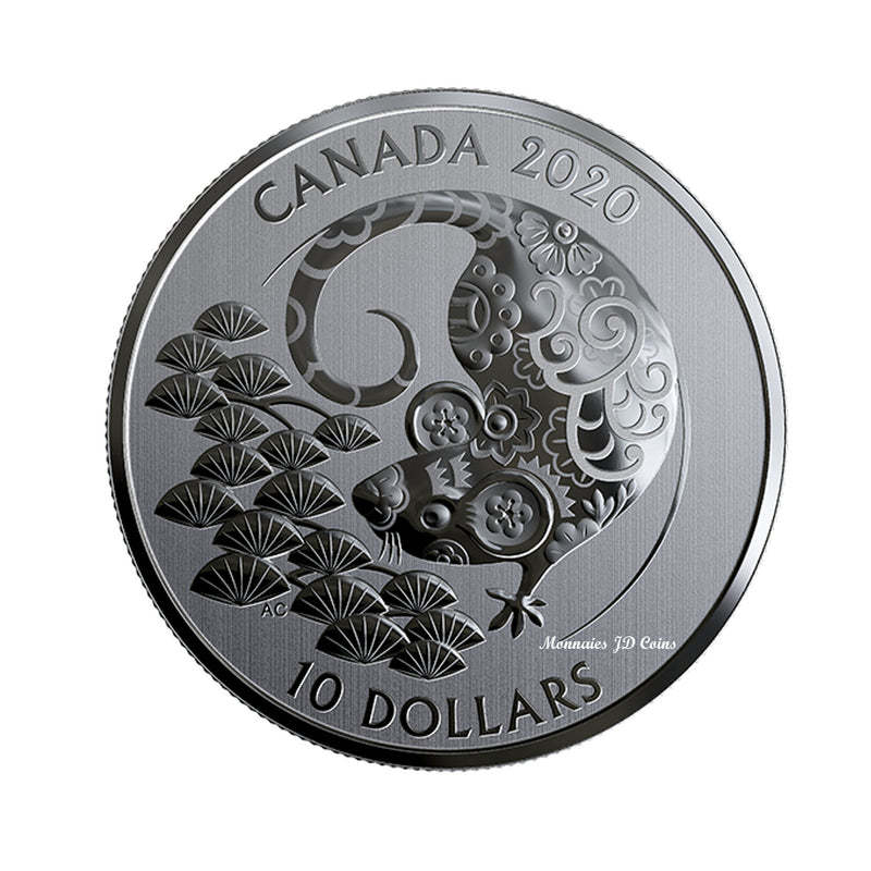 2020 Canada $10 Year of the Rat 1/2oz. Fine Silver (No Tax) (Copy) (Copy)