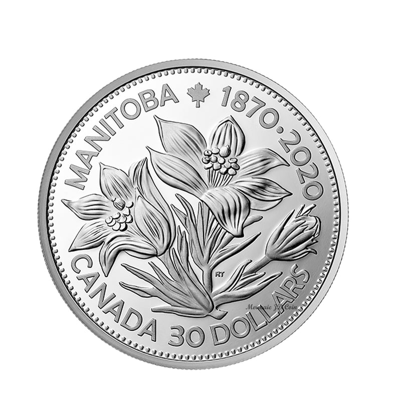 2020 Canada $30 Manitoba 150: United in Celebration Fine Silver Coin (No Tax)
