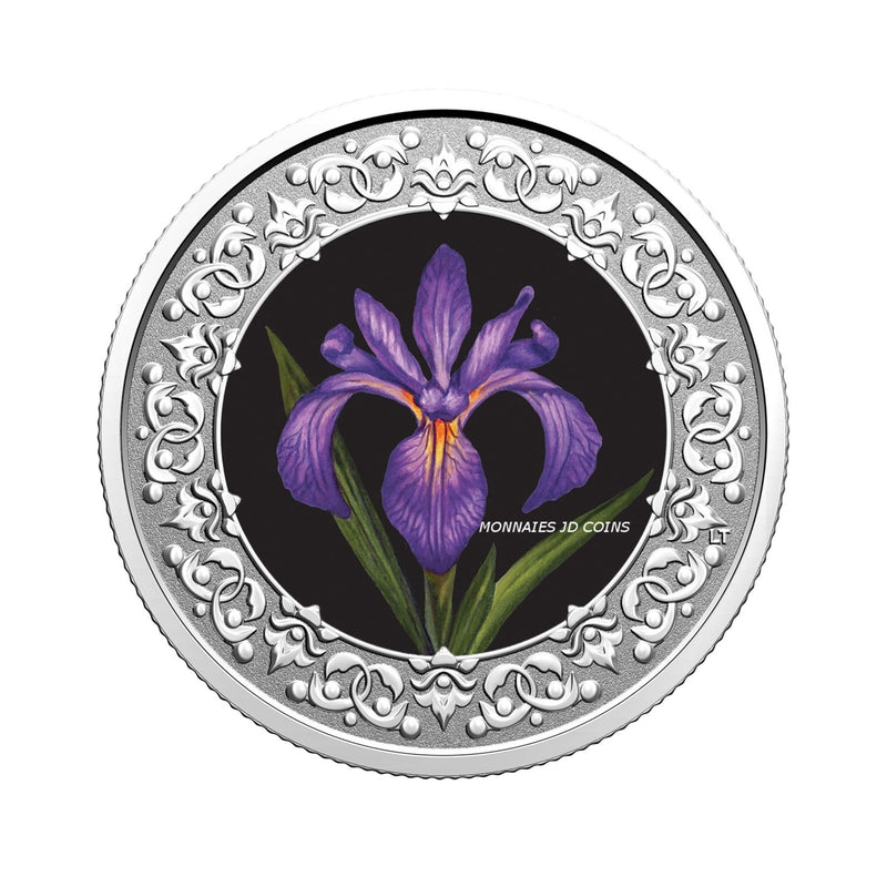 2020 $3 Floral Emblems of Canada - Quebec Blue Flag Iris Fine Silver (No Tax)