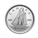 2021 Canada 10 Cent 100th Ann. Of Bluenose (George VI) Proof 99.99% Fine Silver Coin From Mint Set