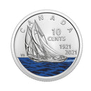 2021 Coloured Bluenose Canada 10 Cents Brillant Uncirculated (MS-63)