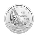2021 Uncoloured Bluenose Canada 10 Cents Brillant Uncirculated (MS-63)