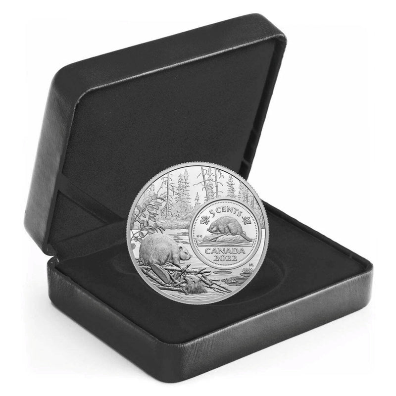 2022 Canada 5-cent The Bigger Picture - Beaver 5oz Fine Silver